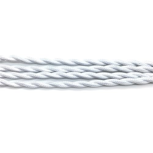 Geflochtenes Elektrokabel Industrielles Lampenkabel Stoffummantelter Draht 2 x 0,75 mm 5 m(White) von JINGCHI