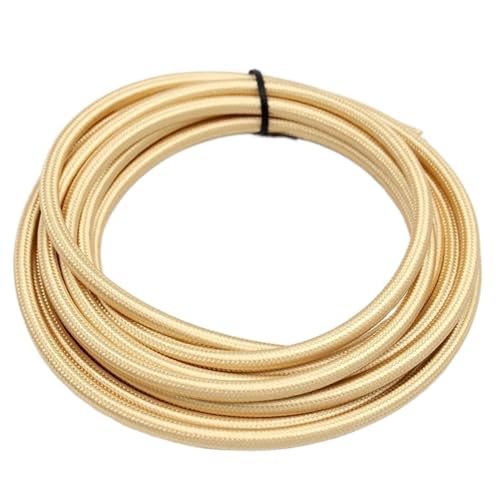 Geflochtenes Elektrokabel VDE 2-adrig 0,75 mm² Stoffdrahtkabel Mehrfarbig 2-10 Meter(36shiny light gold,5meter) von JINGCHI