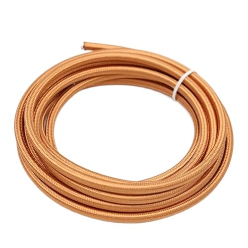 Geflochtenes Elektrokabel VDE 2-adrig 0,75 mm² Stoffdrahtkabel Mehrfarbig 2-10 Meter(42shiny french gold,3Meter) von JINGCHI