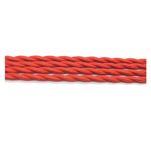 Geflochtenes elektrisches Kabel, 2-adrig, 0,75 mm², mit Stoff überzogenes Kupferkabel for die Beleuchtung, 250 V, mehrfarbig, mehrere Größen(RED,5meter) von JINGCHI