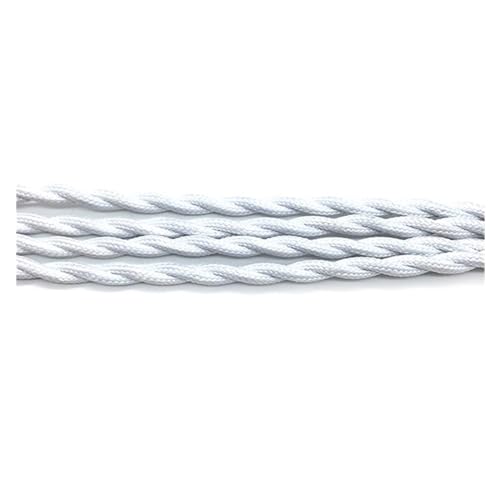 Geflochtenes elektrisches Kabel, 2-adrig, 0,75 mm², mit Stoff überzogenes Kupferkabel for die Beleuchtung, 250 V, mehrfarbig, mehrere Größen(White,3meter) von JINGCHI