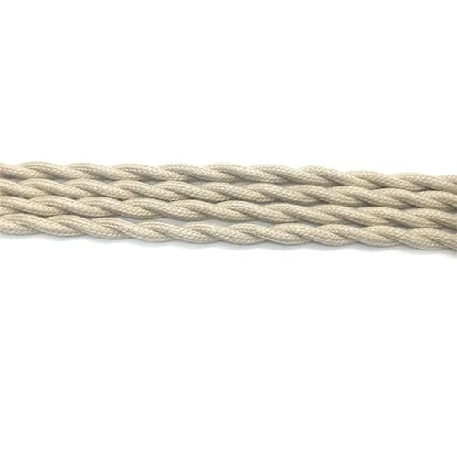 Geflochtenes elektrisches Kabel, 2-adrig, 2 x 0,75 mm, 250 V, Stoff-Netzkabel, mehrfarbig, 1–30 Meter(Beige,1 Meter) von JINGCHI