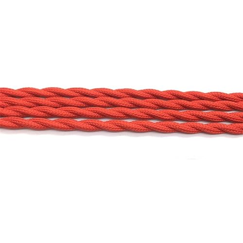 Geflochtenes elektrisches Kabel, 2-adrig, 2 x 0,75 mm, 250 V, Stoff-Netzkabel, mehrfarbig, 1–30 Meter(Red,5 meters) von JINGCHI