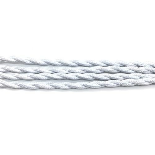 Geflochtenes elektrisches Kabel, 2-adrig, 2 x 0,75 mm, 250 V, Stoff-Netzkabel, mehrfarbig, 1–30 Meter(White,20 meters) von JINGCHI