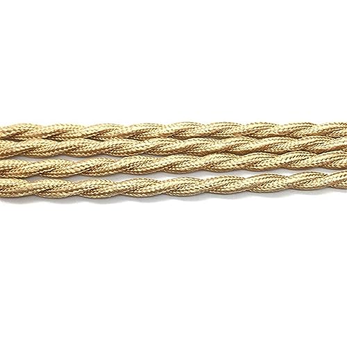 Geflochtenes elektrisches Kabel, 3-adrig, 0,75 mm, mehrfarbig, mehrere Größen for die Beleuchtung(GOLD,0.5m) von JINGCHI