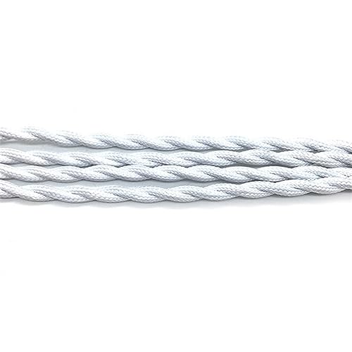 Geflochtenes elektrisches Kabel, 3-adrig, 0,75 mm, mehrfarbig, mehrere Größen for die Beleuchtung(WHITE,0.5m) von JINGCHI