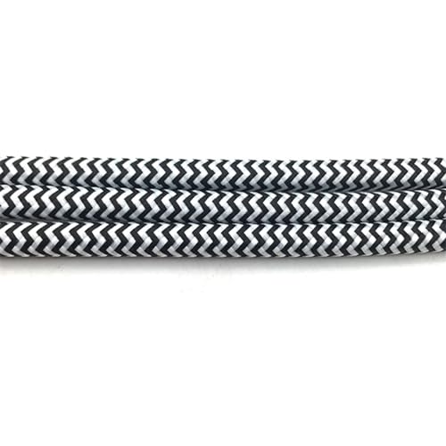 Geflochtenes elektrisches Kabel, geflochtenes Kabel, 5,5–5,8 mm, mehrfarbig, mehrere Größen(Black and White,10meter) von JINGCHI