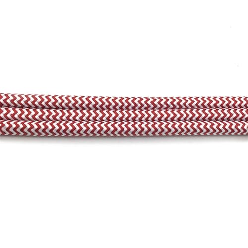 Geflochtenes elektrisches Kabel, geflochtenes Kabel, 5,5–5,8 mm, mehrfarbig, mehrere Größen(Red and White,5meter) von JINGCHI