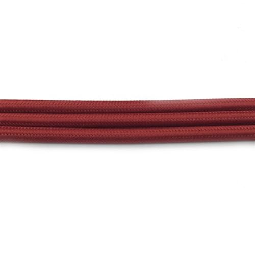 Geflochtenes elektrisches Kabel, geflochtenes Kupferkabel for die Beleuchtung, 5 Meter, 5,5–5,8 mm, 300 V, 300 W, mehrfarbig(Burgundy) von JINGCHI