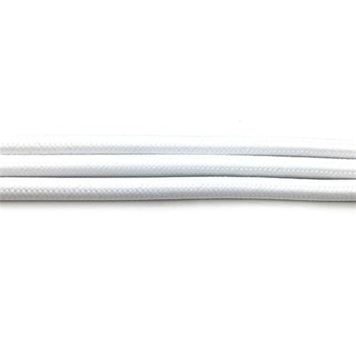 Geflochtenes elektrisches Kabel, geflochtenes Kupferkabel for die Beleuchtung, 5 Meter, 5,5–5,8 mm, 300 V, 300 W, mehrfarbig(White) von JINGCHI