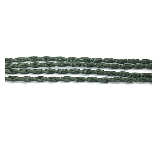Geflochtenes elektrisches Kabel, geflochtenes Stromkabel, 2-adrig, 0,75 mm, textilummantelt, mehrfarbig, 0,5–100 Meter (rot, 50 m)(Army Green,20m) von JINGCHI