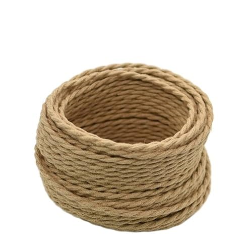 Geflochtenes elektrisches Kabel for Pendelleuchten, 2 x 0,75 mm, Kupfer-Hanfseil, gelb, mehrere Längen(20meter) von JINGCHI