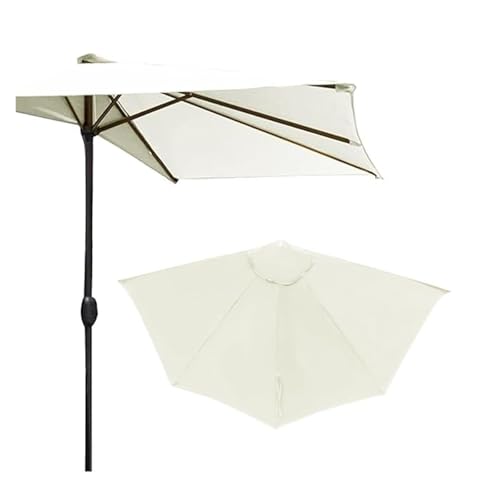 JINGCHI Ersatzdach for Halbschirm im Freien, 9 Fuß, 5 Rippen, kleines Halbschirmdach for die Terrasse, for Sonnenschirm im Hinterhof und Pool(White) von JINGCHI