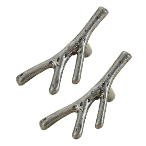 JINGCHI Küchengriffe in Astform, silberne Schranktürgriffe, 2 Stück, Schrankschubladengriffe, dekorative Schlafzimmermöbelgriffe, Zinklegierung(Single hole) von JINGCHI