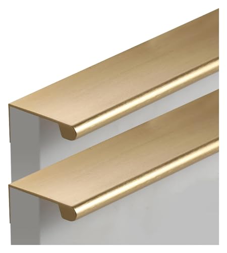 JINGCHI Versteckte Möbelgriffe, goldene Kleiderschrank-Türgriffe, 2 Stück, Küchenschrankgriff, extra langer Schubladengriff, Aluminiumlegierung(Length 1000mm) von JINGCHI