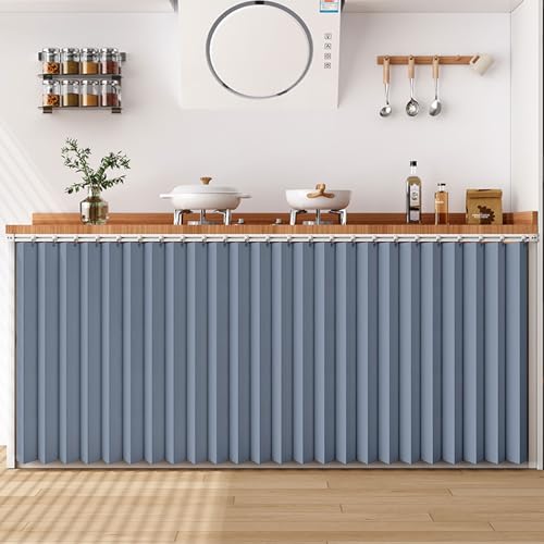Schrankvorhang, faltbarer Sichtschutzvorhang, staubdichte Jalousien for Schränke ohne Türen und unter der Spüle, hängender unsichtbarer Vorhang for Küchentheke oder Vorratsregale(Blue,Cabinet 70x50cm) Schrankvorhang, faltbarer Sichtschutzvorhang, staubdichte Jalousien for Schränke ohne Türen und unter der Spüle, hängender unsichtbarer Vorhang for Küchentheke oder Vorratsregale(Blue,Cabinet 70x50cm) von JINGCHI