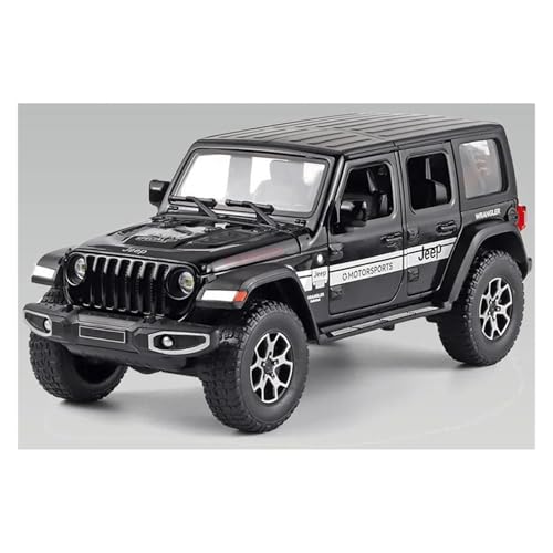JINGDEE Dekoratives Automodell 1/22 for Wrangler Pickup Geländewagen Diecast Metalllegierung Großes Automodell Kaminsims Dekoration perfekt zum Verschenken(Black) von JINGDEE