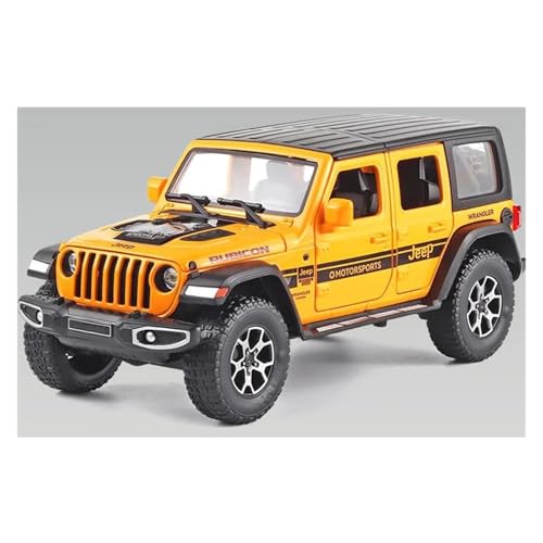 JINGDEE Dekoratives Automodell 1/22 for Wrangler Pickup Geländewagen Diecast Metalllegierung Großes Automodell Kaminsims Dekoration perfekt zum Verschenken(Yellow) von JINGDEE