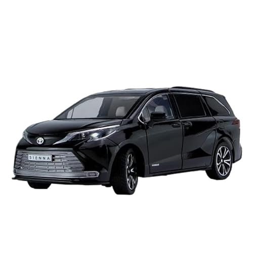 JINGDEE Dekoratives Automodell 1/24 for Sienna MPV Van Druckguss-Automodelle Bewegliches Lenkrad Automodelle Weihnachtsdekoration perfekt zum Verschenken(Black) von JINGDEE