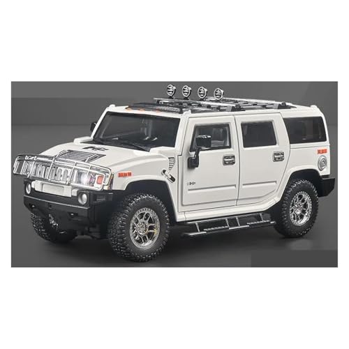 JINGDEE Dekoratives Automodell 1:18 for H2 Diecast Legierung Off Road Auto Display Modell Empfang Bereich Dekoration perfekt zum Verschenken(White) von JINGDEE