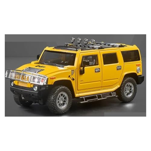 JINGDEE Dekoratives Automodell 1:18 for H2 Diecast Legierung Off Road Auto Display Modell Empfang Bereich Dekoration perfekt zum Verschenken(Yellow) von JINGDEE