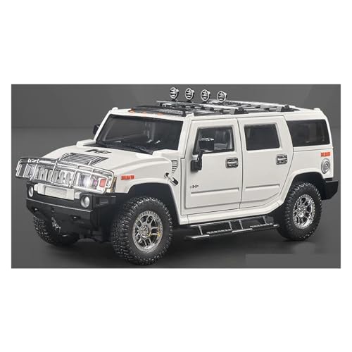 JINGDEE Dekoratives Automodell 1:18 for H2 Diecast Metall Legierung Off Road Auto Modell Kaminsims Dekoration perfekt zum Verschenken(White) von JINGDEE