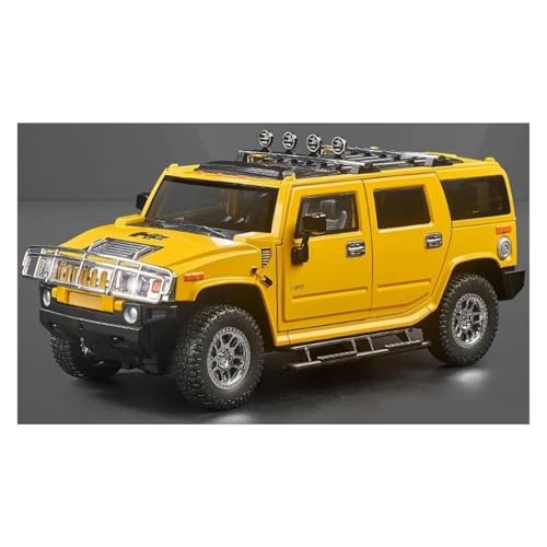 JINGDEE Dekoratives Automodell 1:18 for H2 Diecast Metall Legierung Off Road Auto Modell Kaminsims Dekoration perfekt zum Verschenken(Yellow) von JINGDEE