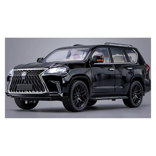 JINGDEE Dekoratives Automodell 1:18 for LX570 Off-Road SUV Diecast Metall Legierung Große Auto Modell Desktop Dekoration perfekt zum Verschenken(Black) von JINGDEE