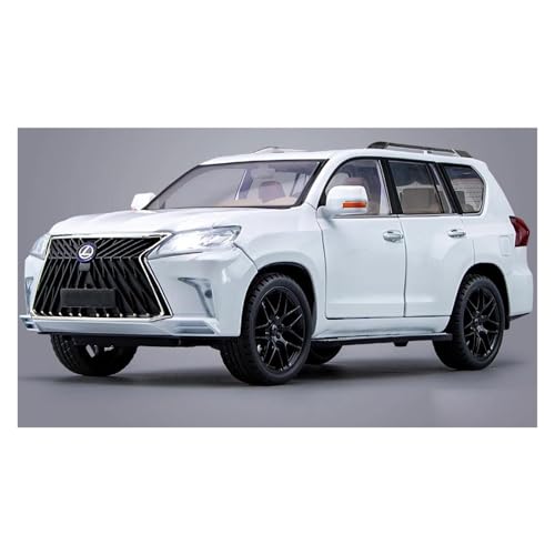 JINGDEE Dekoratives Automodell 1:18 for LX570 Off-Road SUV Diecast Metall Legierung Große Auto Modell Desktop Dekoration perfekt zum Verschenken(White) von JINGDEE