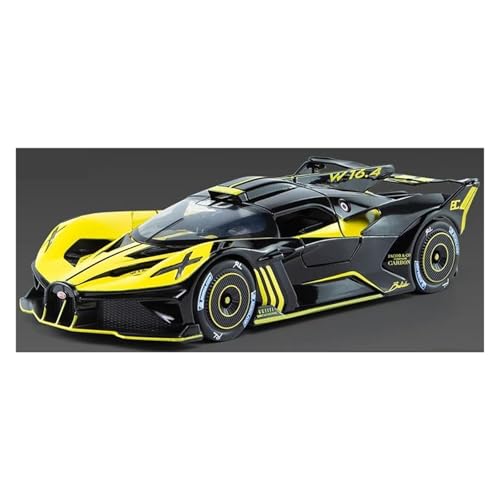 JINGDEE Dekoratives Automodell 1:24 for Bolide Diecast Metall Legierung Sammlung Sport Auto Modell Moderne Stil Dekoration perfekt zum Verschenken(Yellow) von JINGDEE