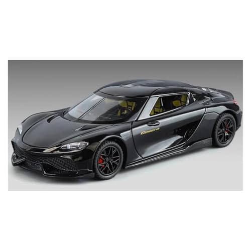 JINGDEE Dekoratives Automodell 1:24 for Gemera GT Diecast Metalllegierung Super Car Collection Modell Schlafzimmer Dekoration perfekt zum Verschenken(Black) von JINGDEE