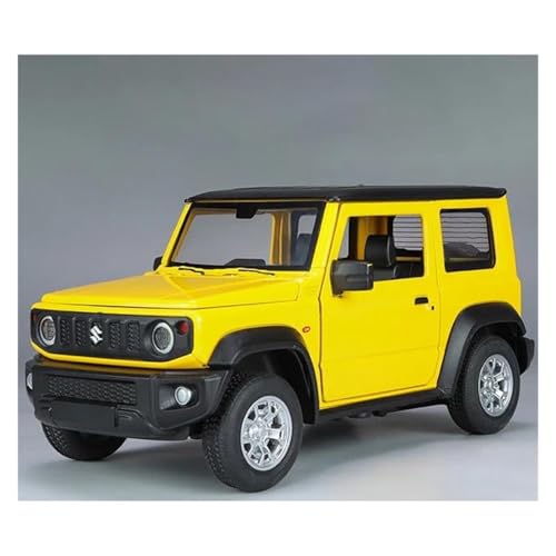JINGDEE Dekoratives Automodell 1:24 for Jimny Geländewagen Diecast Metalllegierung Display Automodell Wohnzimmerdekoration perfekt zum Verschenken(Yellow) von JINGDEE