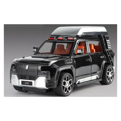 JINGDEE Dekoratives Automodell 1:24 for Look UPAT U8 Off-Road Diecast Metall Legierung Desktop Auto Modell Kaminsims Dekoration perfekt zum Verschenken(Black) von JINGDEE