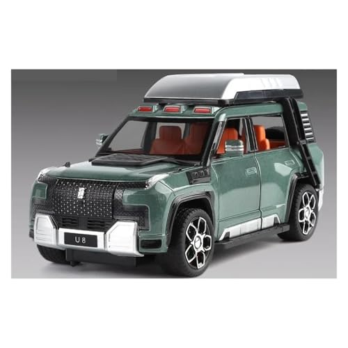 JINGDEE Dekoratives Automodell 1:24 for Look UPAT U8 Off-Road Diecast Metall Legierung Desktop Auto Modell Kaminsims Dekoration perfekt zum Verschenken(Green) von JINGDEE