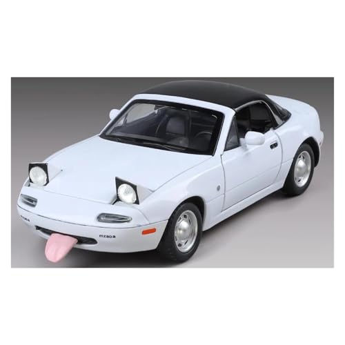 JINGDEE Dekoratives Automodell 1:24 for MX5 Diecast Metall Legierung Sammlung Auto Modell Empfang Bereich Dekoration perfekt zum Verschenken(White) von JINGDEE