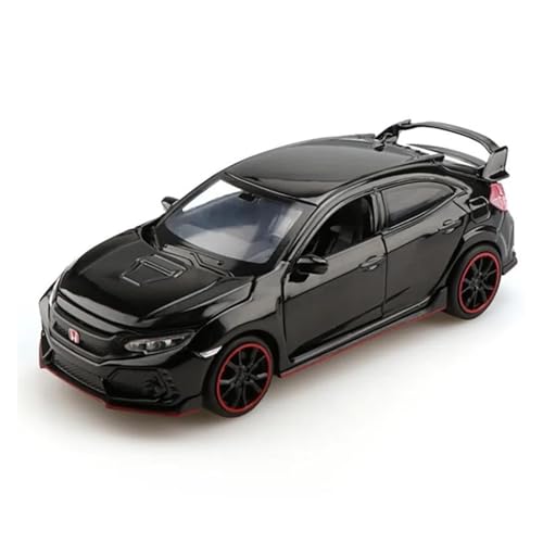 JINGDEE Dekoratives Automodell 1:32 for Civic Type-R Super Auto Diecast Metall Legierung Skala Modell Kaminsims Dekoration perfekt zum Verschenken(Black) von JINGDEE