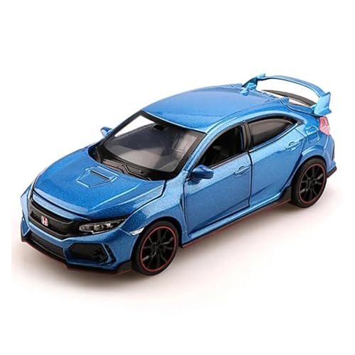 JINGDEE Dekoratives Automodell 1:32 for Civic Type-R Super Auto Diecast Metall Legierung Skala Modell Kaminsims Dekoration perfekt zum Verschenken(Blue) von JINGDEE