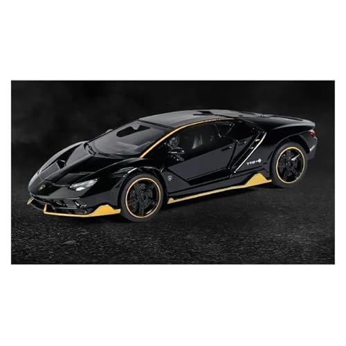 JINGDEE Dekoratives Automodell 1:32 for LP770-4 100th Anniversary Edition Diecast Metall Legierung Sammlung Auto Modell Desktop Dekoration perfekt zum Verschenken(Bright Black) von JINGDEE