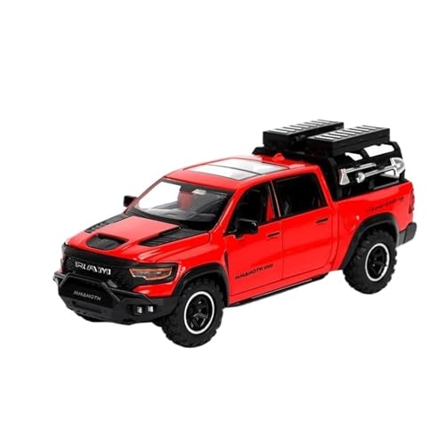 JINGDEE Dekoratives Automodell 1:32 for RAM Mammoth LKW Diecast Legierung Off Road SUV Auto Modell Industriellen Stil Dekoration perfekt zum Verschenken(Red) von JINGDEE