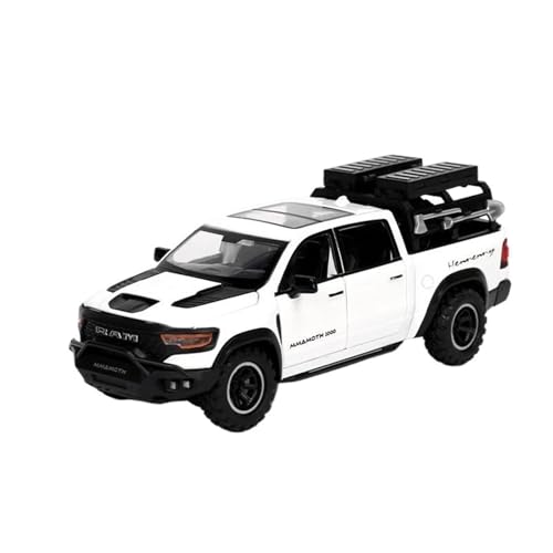 JINGDEE Dekoratives Automodell 1:32 for RAM Mammoth LKW Diecast Legierung Off Road SUV Auto Modell Industriellen Stil Dekoration perfekt zum Verschenken(White) von JINGDEE