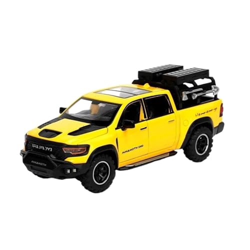 JINGDEE Dekoratives Automodell 1:32 for RAM Mammoth LKW Diecast Legierung Off Road SUV Auto Modell Industriellen Stil Dekoration perfekt zum Verschenken(Yellow) von JINGDEE