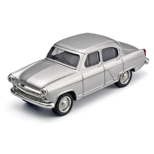 JINGDEE Dekoratives Automodell 1:43 for Wolga GAZ-21 Diecast Metall Legierung Vintage Auto Modell Klassische Stil Dekoration perfekt zum Verschenken(Silver) von JINGDEE
