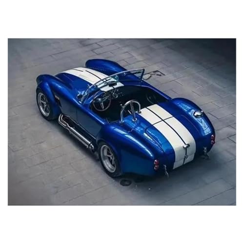 JINGDEE Dekoratives Automodell 1:64 for Shelby 427 Diecast Miniatur Vintage Auto Modell Klassische Stil Dekoration perfekt zum Verschenken(Blue) von JINGDEE