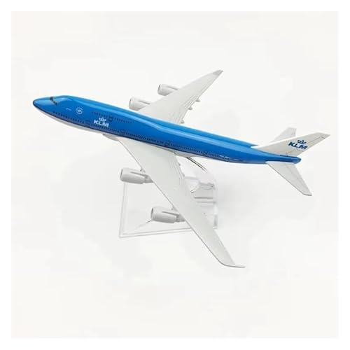 JINGDEE Modellflugzeuge im Displaymaßstab 16CM 1:400 for KLM Niederlande B747-400 Flugzeug Legierung Metall Flugzeug Modell Empfang Bereich Ornament Geeignet zum Verschenken von JINGDEE