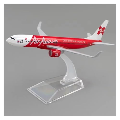 JINGDEE Modellflugzeuge im Displaymaßstab 16cm 1/400 for Asien Airline B737 Legierung Flugzeug Mit Stand Fertig Flugzeug Modell Sammlung Souvenir Geeignet zum Verschenken von JINGDEE