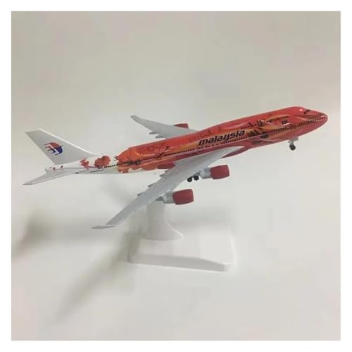 JINGDEE Modellflugzeuge im Displaymaßstab 20cm 1:400 for B747 Malaysia Rot Flugzeug Metall Legierung Flugzeug Statische Skala Modell Sammlung Souvenir Geeignet zum Verschenken von JINGDEE