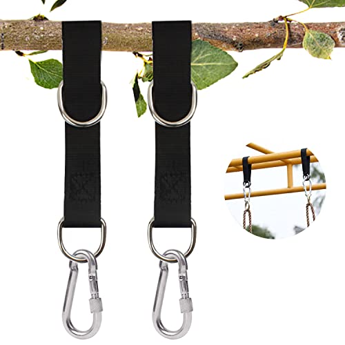 AMONENZ 2 Stücke Schaukel Befestigung Baum, Schaukel Befestigung, 55cm Schaukel Aufhängung, Hält bis zu 400kg, mit 2 Karabiner, für Baumschaukelsitz, Hängematte, Planke von AMONENZ