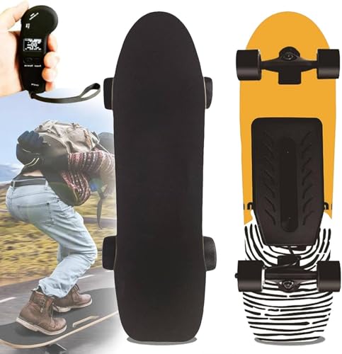 Elektrisches Longboard im Surfbrett-Stil – 26 km langes elektrisches Skateboard, 22 km/h Höchstgeschwindigkeit im Offroad-Skateboard für fortgeschrittene erwachsene Fahrer,B von JINGEDD