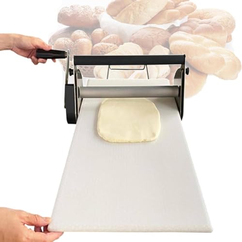 Faltbare Teigausrollmaschine – kommerzielle manuelle Teigrolle mit einstellbarer Dicke, 2 Größenoptionen, Croissants, Gebäck und Fondant,M von JINGEDD