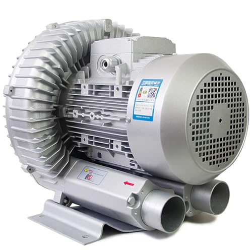 JINGEDD 120W-1100W Seitenkanalverdichter Regeneratives Gebläse Zum Luftblasen, Absaugen,Abwasser Belebungs,Einphasig Vortex-Gas-Pumpe, Fischteich-Ringgebläse,1100W/1.48HP von JINGEDD